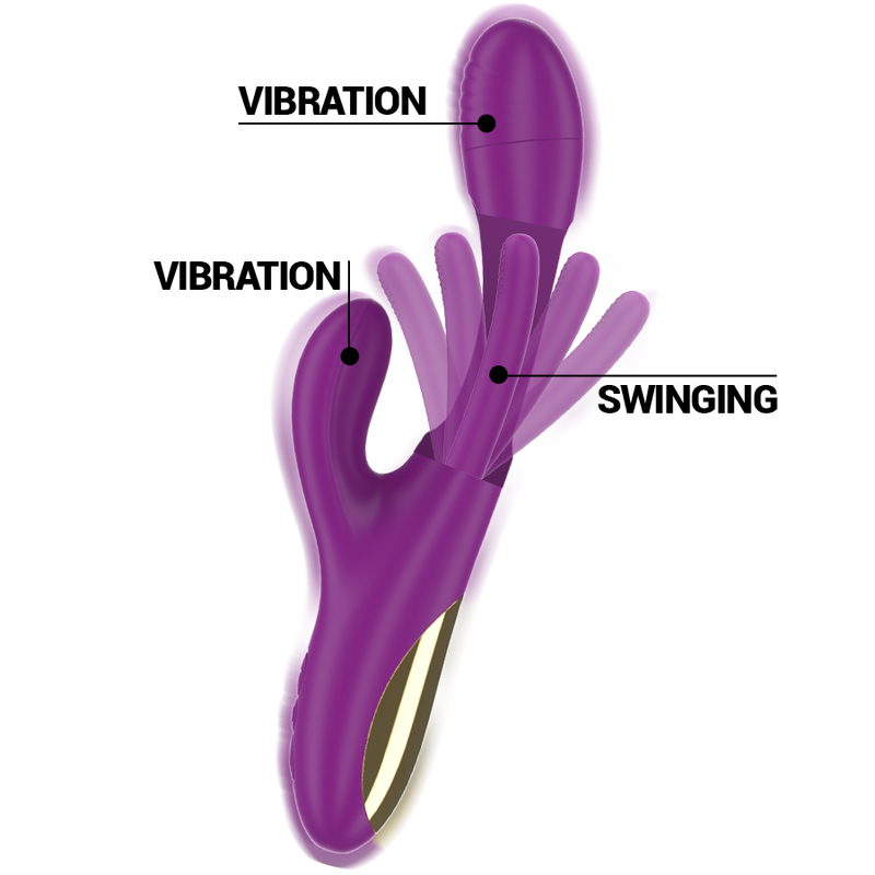 INTENSE - APOLO VIBRATORE MULTIFUNZIONE  CON MOVIMENTO OSCILLANTE RICARICABILE VIOLA