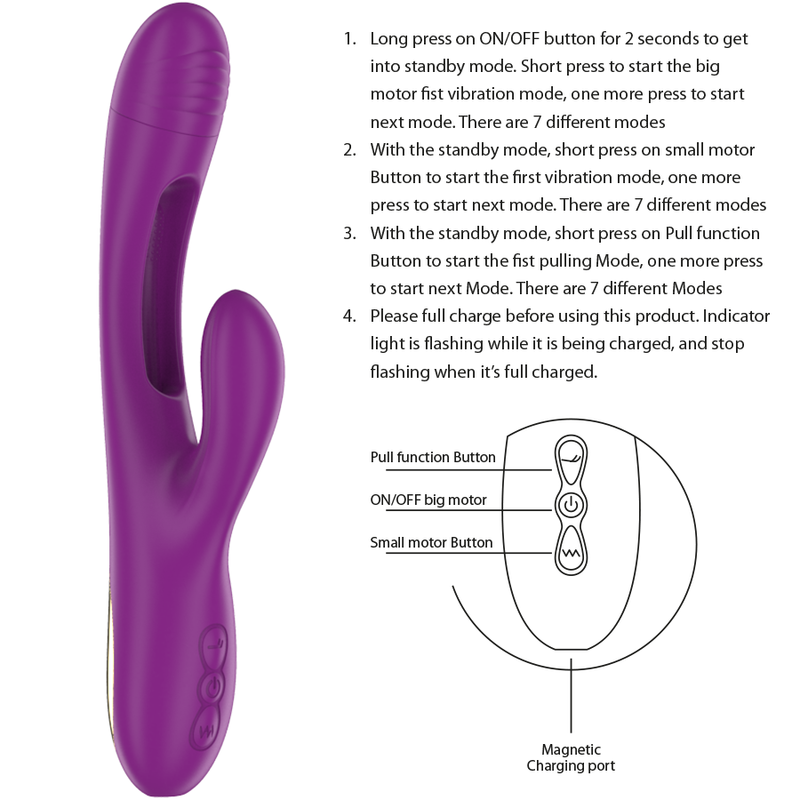 INTENSE - APOLO VIBRATORE MULTIFUNZIONE  CON MOVIMENTO OSCILLANTE RICARICABILE VIOLA