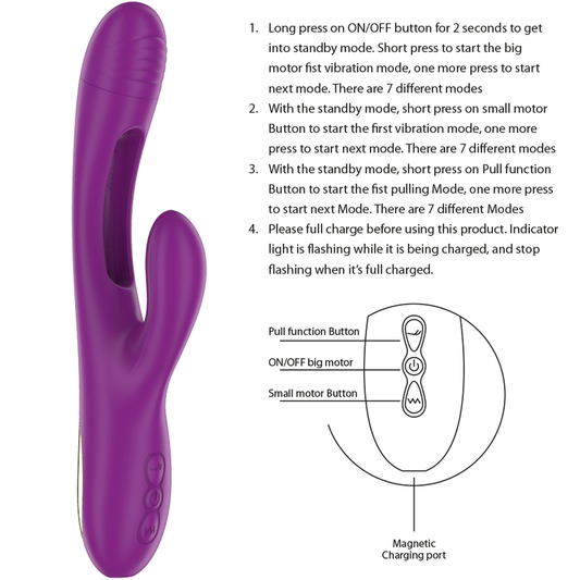 INTENSE - APOLO VIBRATORE MULTIFUNZIONE  CON MOVIMENTO OSCILLANTE RICARICABILE VIOLA