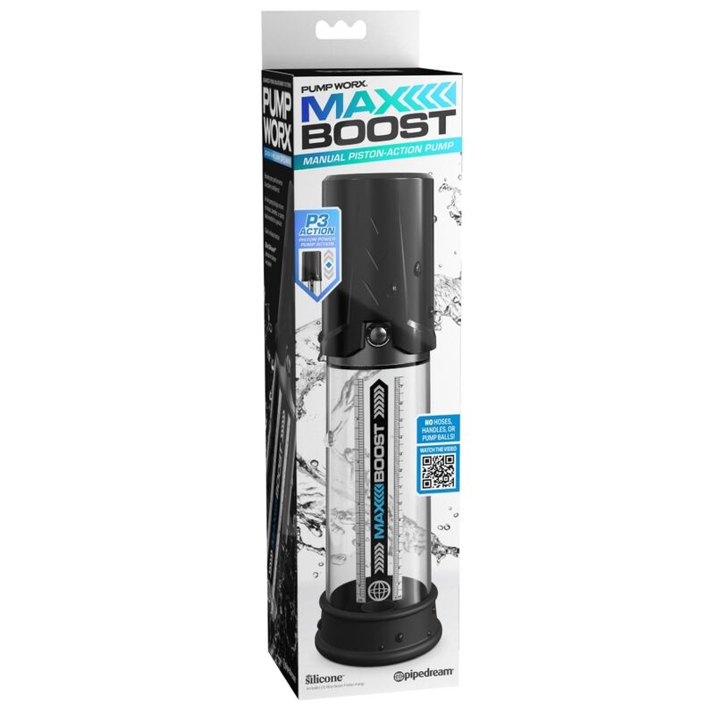 PUMP WORX -  MAX BOOST POMPA PENE PER MIGLIORAMENTO EREZIONE NERA