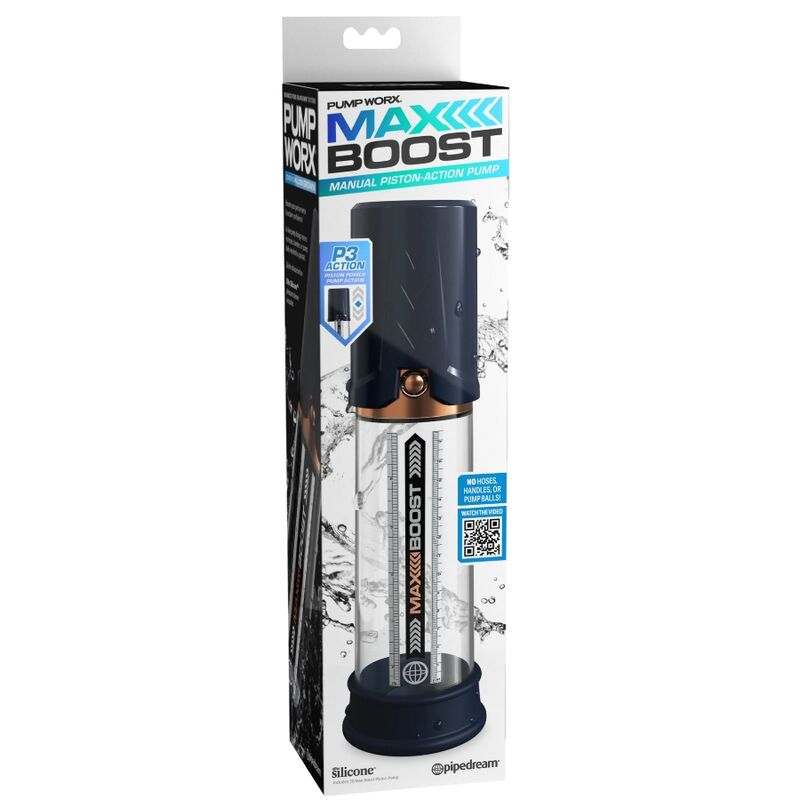PUMP WORX -  MAX BOOST POMPA PENE PER MIGLIORAMENTO EREZIONE BLU