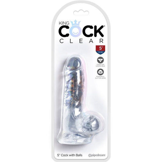 KING COCK - PENE REALISTICO TRASPARENTE CON TESTICOLI 10,1 CM