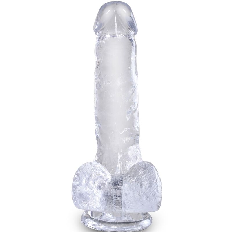 KING COCK - CLEAR DILDO REALISTICO CON TESTICOLI 13.5 CM TRASPARENTE