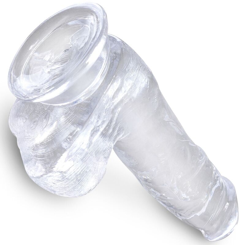 KING COCK - CLEAR DILDO REALISTICO CON TESTICOLI 13.5 CM TRASPARENTE