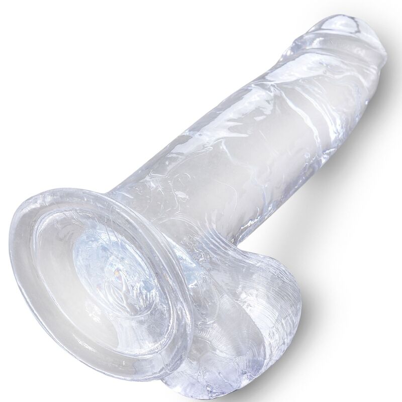 KING COCK - CLEAR DILDO REALISTICO CON TESTICOLI 15.2 CM TRASPARENTE
