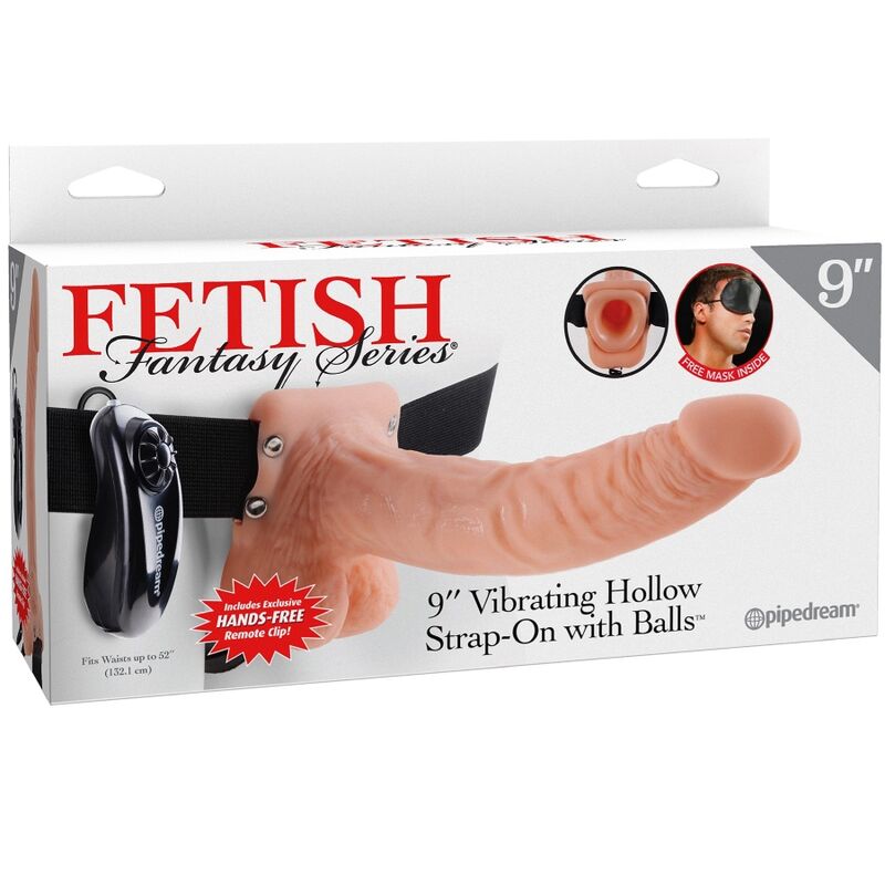 FETISH FANTASY SERIES - HARNESS REGOLABILE CON PENE REALISTICO E TESTICOLI TELECOMANDO 23 CM