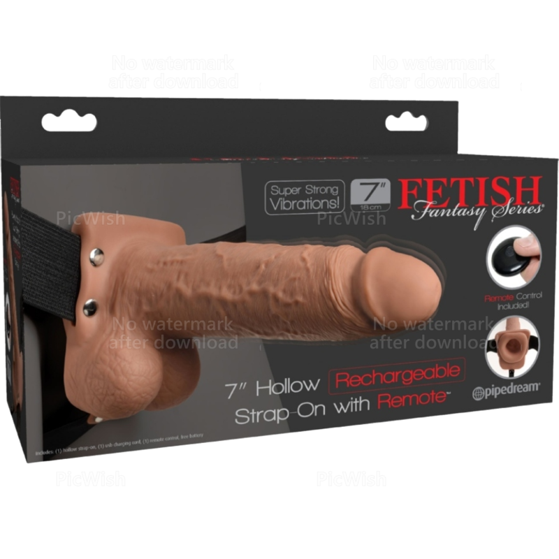 FETISH FANTASY SERIES - HARNESS REGOLABILE VIBRANTE CON DILDO  CAVO E TESTICOLI 17,8 CM