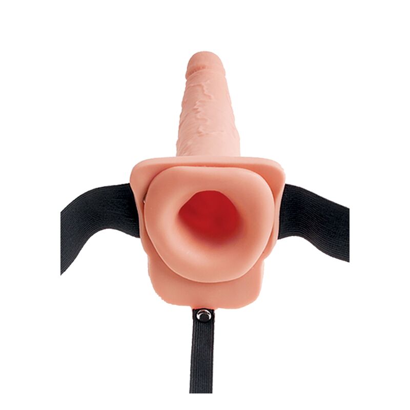 FETISH FANTASY SERIES - HARNESS REGOLABILE CON DILDO SQUIRTING E TESTICOLI 19 CM