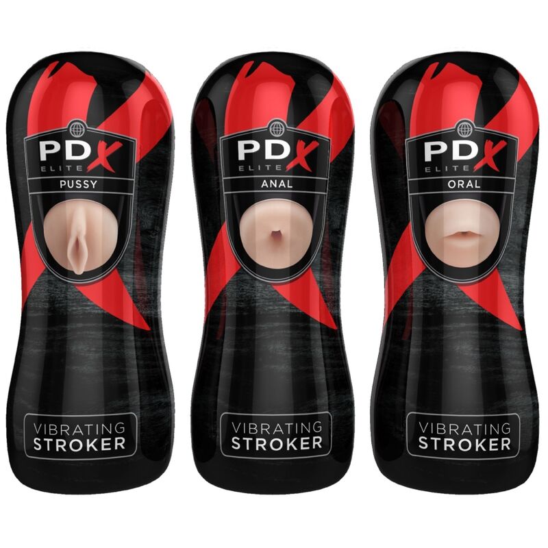 PDX ELITE - SET 12 MASTURBATORI ASSORTITI 6X VAGINA, 3X ANO, 3X BOCCA