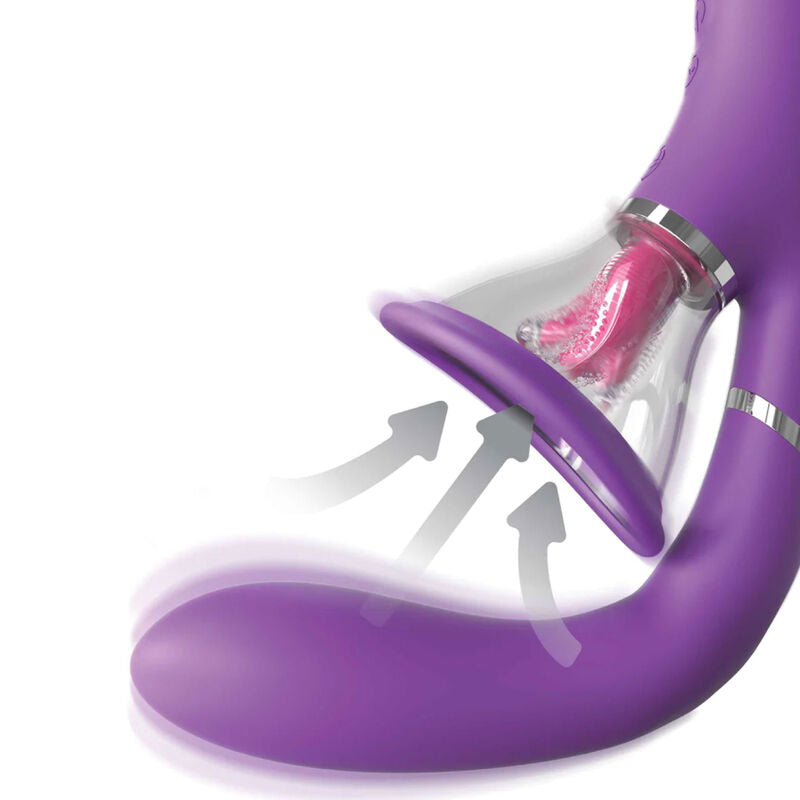 STIMOLATORE 4 IN 1 CON ASPIRAZIONE E VIBRAZIONE, LINGUA MOTORIZZATA E VIBRATORE PUNTO G