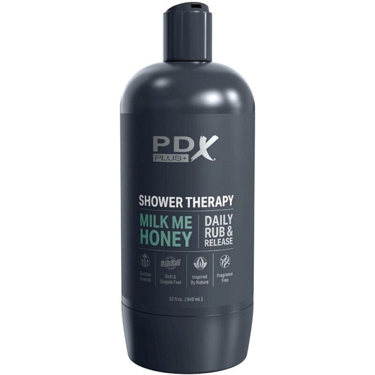 PDX PLUS - SHOWER THERAPY MASTURBATORE  CON DESIGN FLACONE DI SHAMPOO MILK ME HONEY