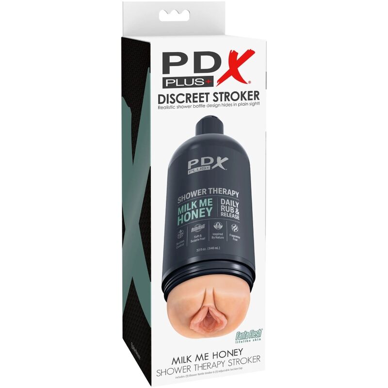 PDX PLUS - SHOWER THERAPY MASTURBATORE  CON DESIGN FLACONE DI SHAMPOO MILK ME HONEY