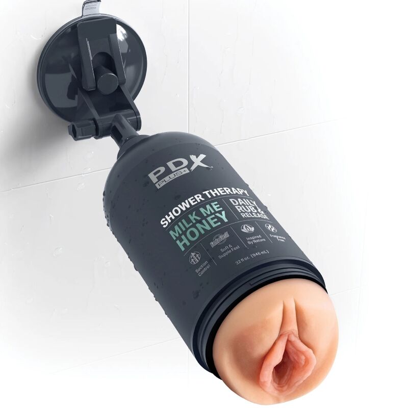 PDX PLUS - SHOWER THERAPY MASTURBATORE  CON DESIGN FLACONE DI SHAMPOO MILK ME HONEY
