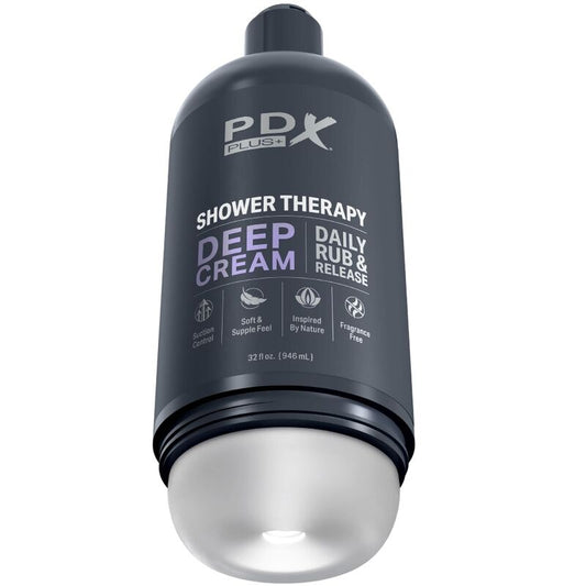PDX PLUS - MASTURBATORE DESIGN DISCRETO IN BOTTIGLIA DI SHAMPOO DEEP CREAM TRASPARENTE