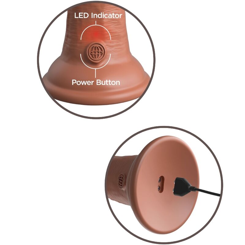 KING COCK - ELITE DILDO REALISTICO VIBRANTE IN SILICONE 15.2 CM CARAMEL