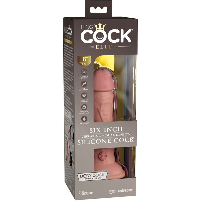 KING COCK - ELITE DILDO REALISTICO VIBRANTE IN SILICONE 15.2 CM