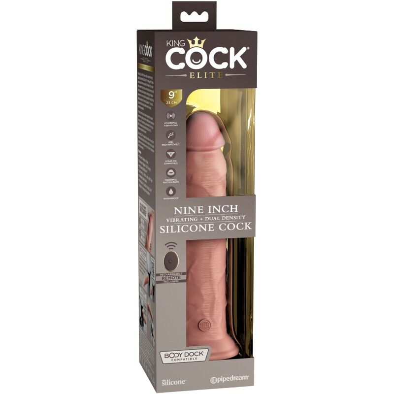 KING COCK - ELITE DILDO REALISTICO VIBRANTE CON TELECOMANDO IN SILICONE 23 CM