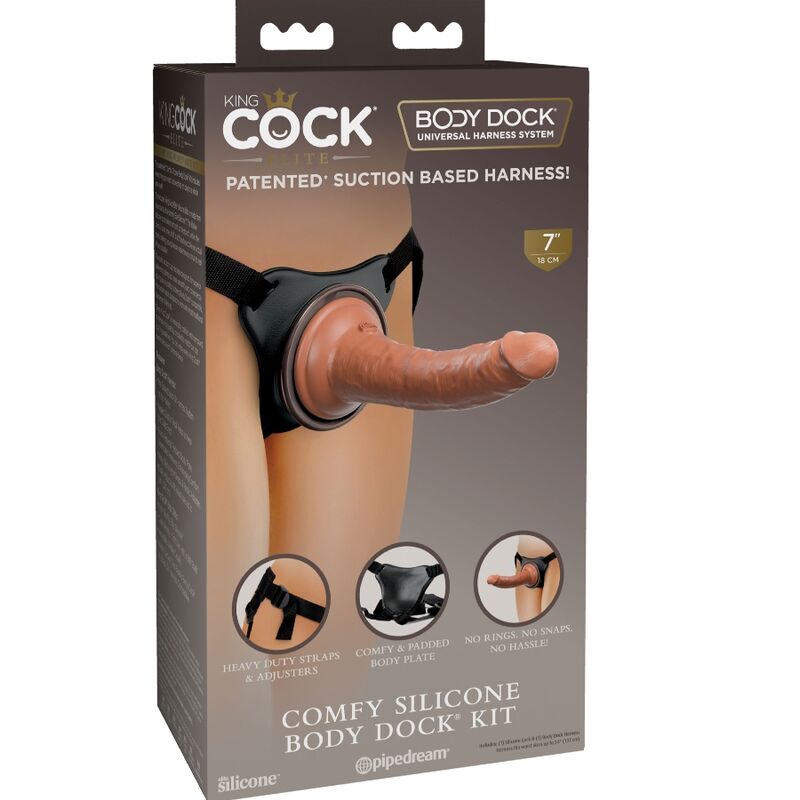 KING COCK - ELITE COMFY HARNESS REGOLABILE CON DILDO 17.8 CM