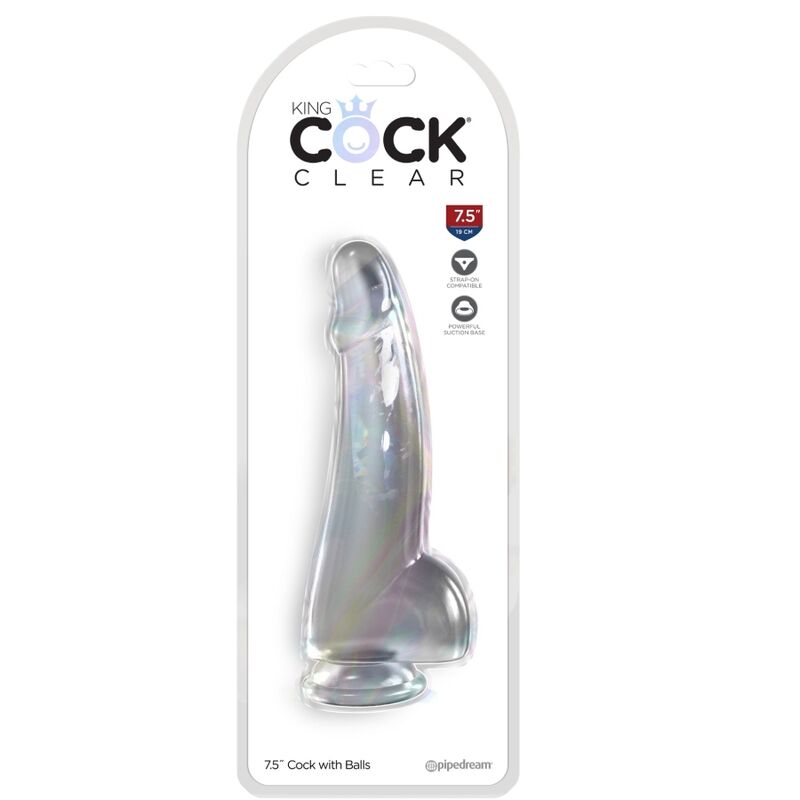 KING COCK - CLEAR DILDO REALISTICO CON TESTICOLI 15.2 CM TRASPARENTE