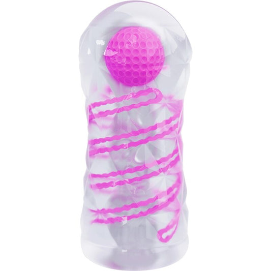PRETTY LOVE - MASTURBATORE MASCHILE CON SPIRALE INTERNA E SFERA ROTANTE ROSA