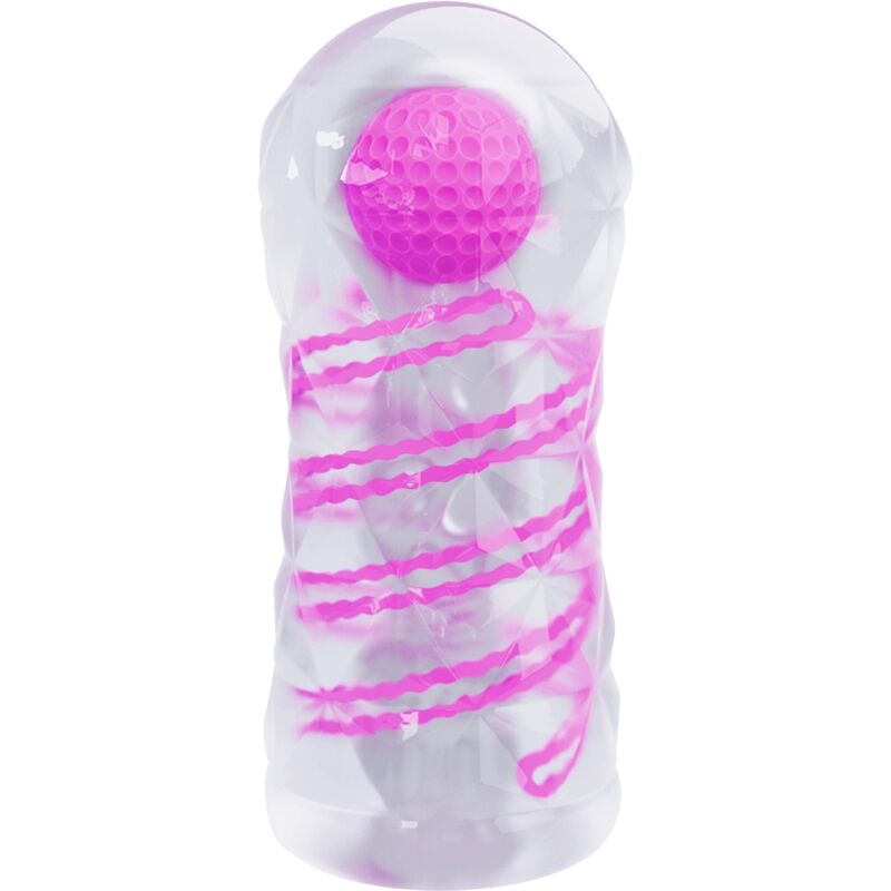 PRETTY LOVE - MASTURBATORE MASCHILE CON SPIRALE INTERNA E SFERA ROTANTE ROSA