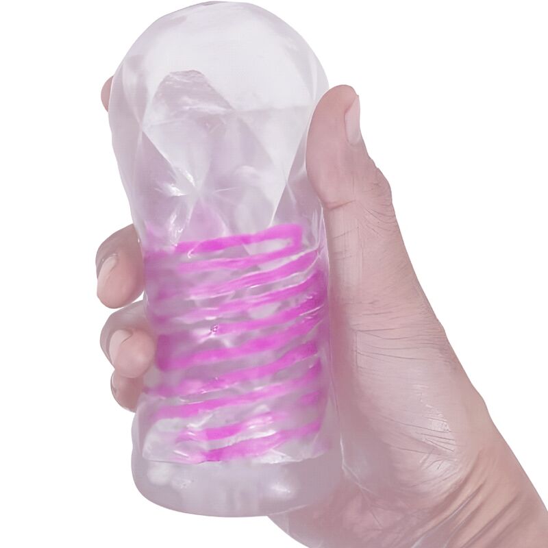 PRETTY LOVE - MASTURBATORE MASCHILE CON SPIRALE INTERNA E SFERA ROTANTE ROSA