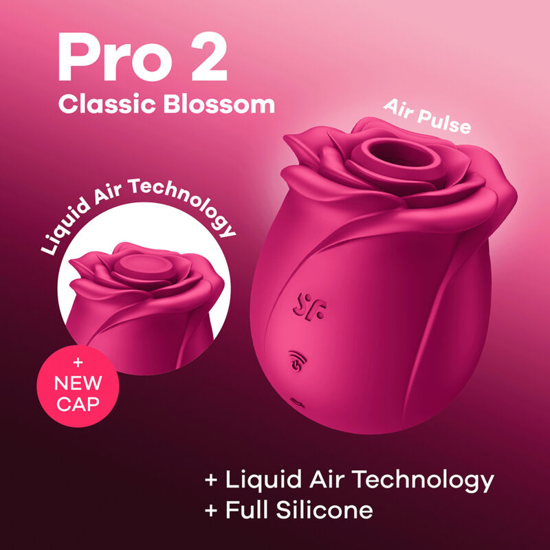 SATISFYER - AIR PULSE PRO 2 CLASSIC BLOSSOM SUCCHIA CLITORIDE A ONDE DI PRESSIONE