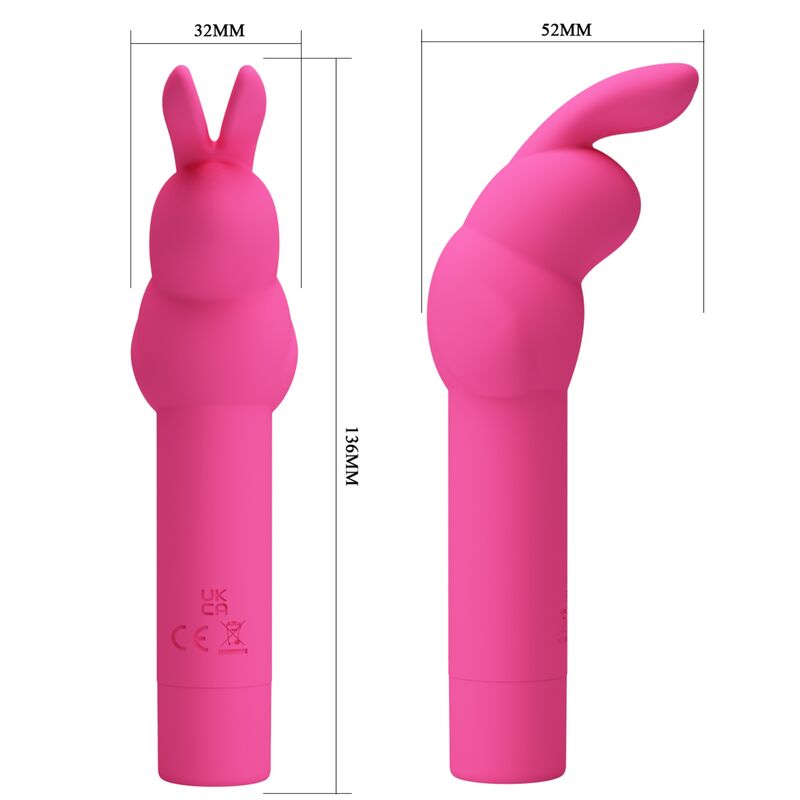 PRETTY LOVE - GERARDO VIBRATORE IN SILICONE CON RABBIT  FUCSIA 