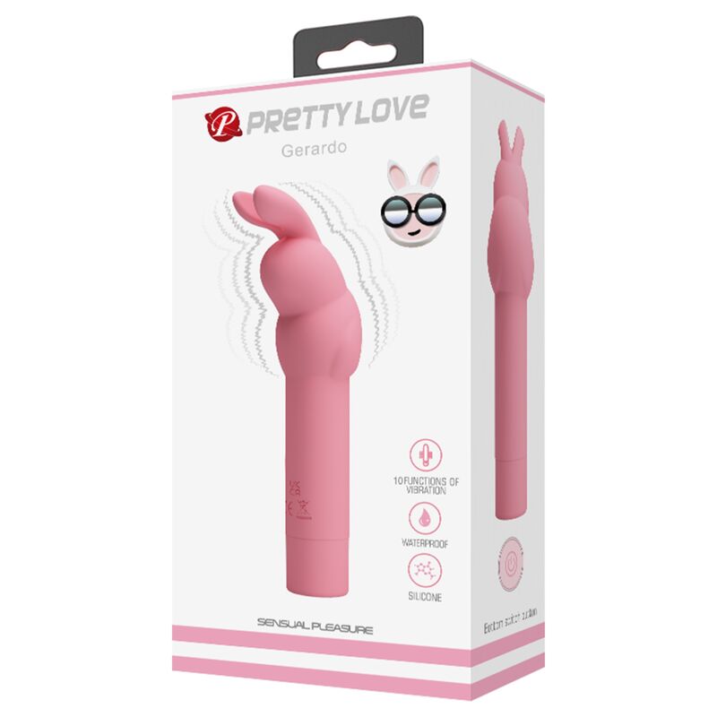 PRETTY LOVE - GERARDO VIBRATORE IN SILICONE CON RABBIT  ROSA