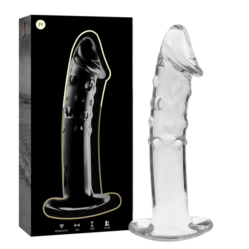 NEBULA SERIES BY IBIZA - DILDO MODELLO 19 IN VETRO BOROSILICATO TRASPARENTE 18.5 CM -O- 4 CM