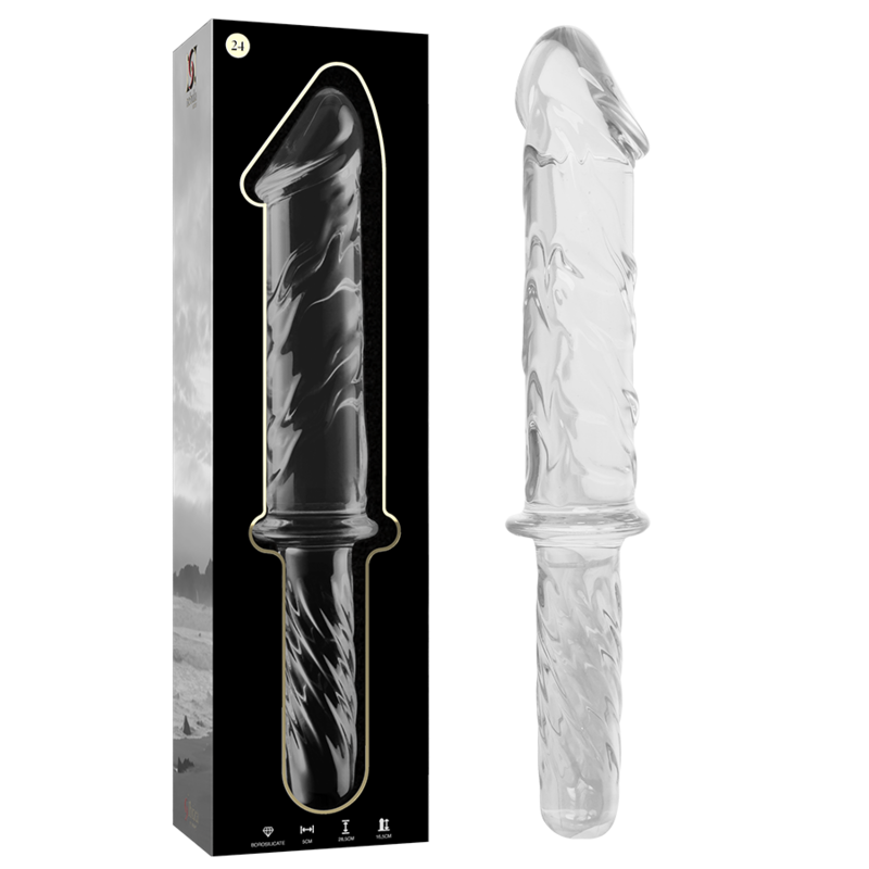 NEBULA SERIES BY IBIZA - DILDO MODELLO 24 IN VETRO BOROSILICATO TRASPARENTE 28.5 CM -O- 5 CM