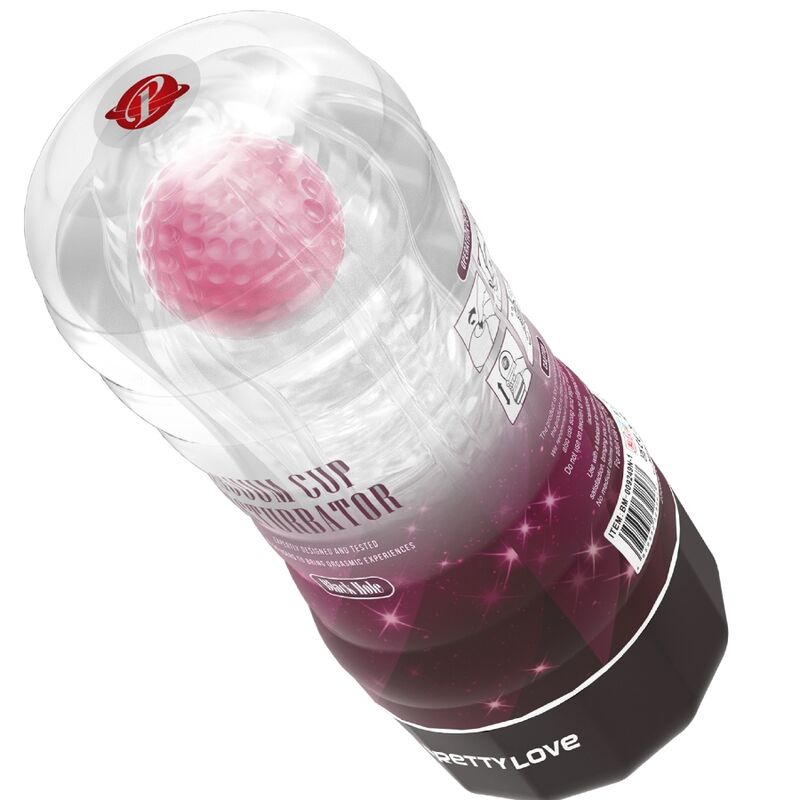 PRETTY LOVE - TUBO MASTURBATORE VACUUM CUP BLACK HOLE A SFERA ROTANTE