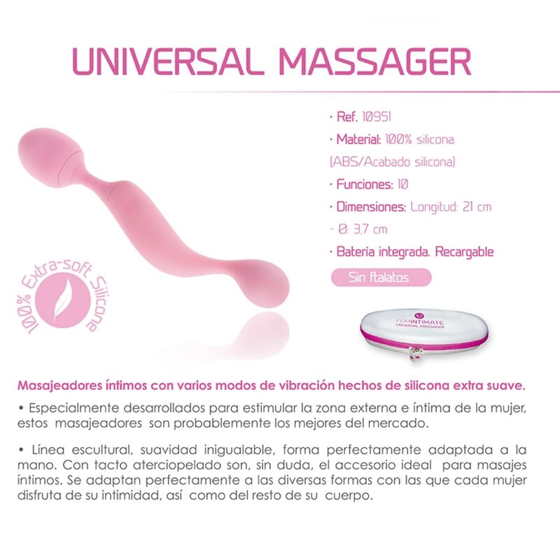 FEMINTIMATE - VIBRATORE MASSAGGIATORE IN SILICONE ROSA