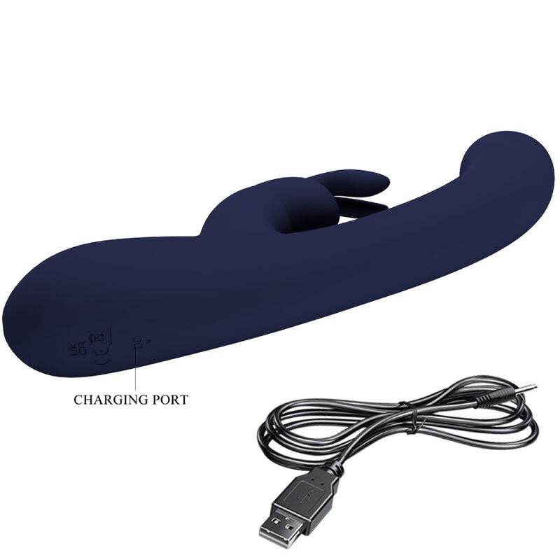 PRETTY LOVE - VIBRATORE LAMAR STIMOLATORE PUNTO G CON RABBIT BLU