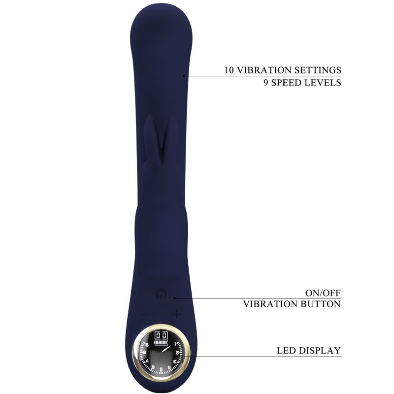 PRETTY LOVE - VIBRATORE LAMAR STIMOLATORE PUNTO G CON RABBIT BLU
