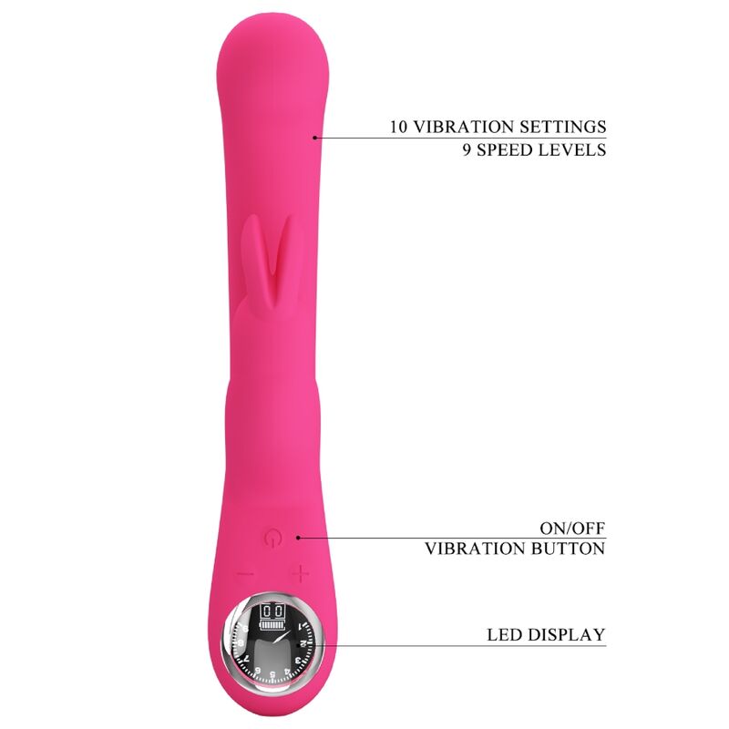 PRETTY LOVE - VIBRATORE LAMAR STIMOLATORE PUNTO G CON RABBIT ROSA