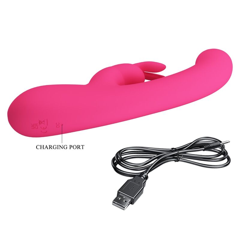 PRETTY LOVE - VIBRATORE LAMAR STIMOLATORE PUNTO G CON RABBIT ROSA