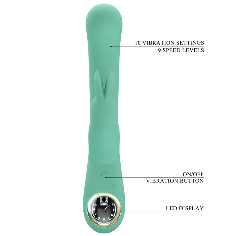 PRETTY LOVE - VIBRATORE LAMAR STIMOLATORE PUNTO G CON RABBIT VERDE