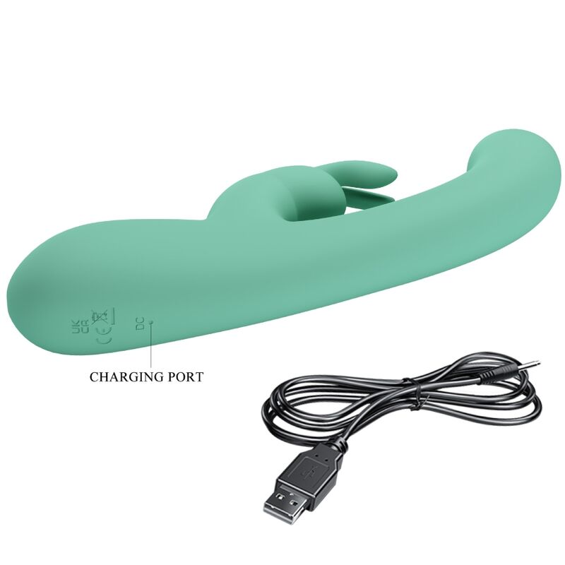 PRETTY LOVE - VIBRATORE LAMAR STIMOLATORE PUNTO G CON RABBIT VERDE