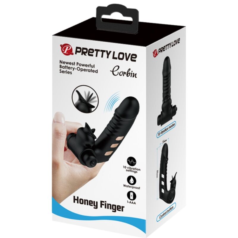 PRETTY LOVE - DITALE STIMOLATORE CORBIN VIBRANTE NERO