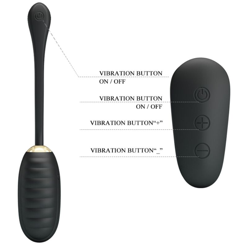 PRETTY LOVE - OVETTO DOREEN LUXURY VIBRANTE RICARICABILE CON TELECOMANDO NERO