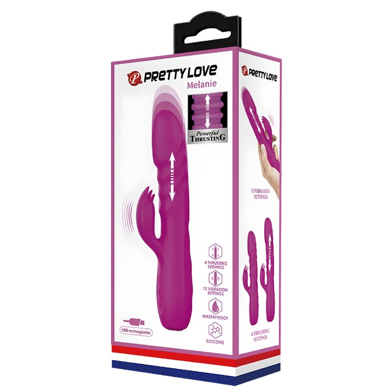 PRETTY LOVE - VIBRATORE MELANIE CON RABBIT RICARICABILE VIOLA