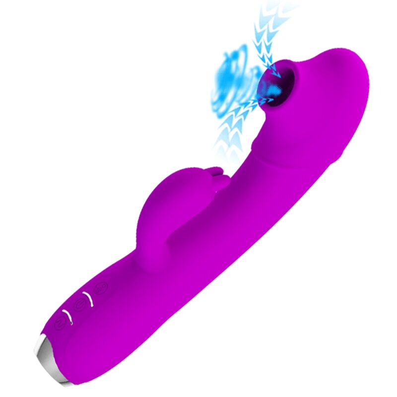 PRETTY LOVE - VIBRATORE REGINA CON SUCCHIATORE A ONDE PULSATE  RICARICABILE VIOLA