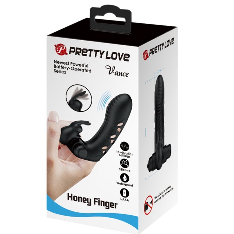 PRETTY LOVE - DITALE STIMOLATORE VANCE VIBRANTE CON RABBIT NERO