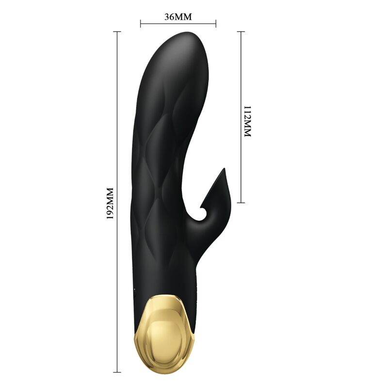 PRETTY LOVE - VIBRATORE DI LUSSO ROYAL PLEASURE RICARICABILE NERO PLACCATO ORO