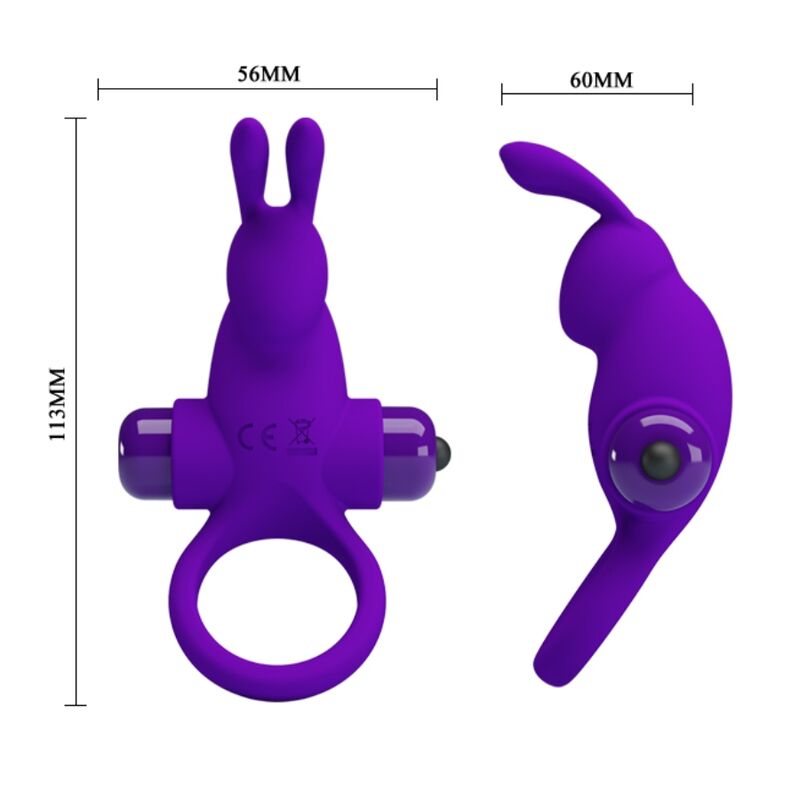 PRETTY LOVE - ANELLO PENE VIBRANTE CON RABBIT VIOLA