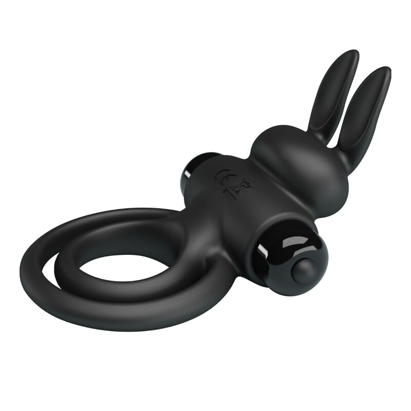 PRETTY LOVE - ANELLO PENE VIBRANTE CON RABBIT NERO