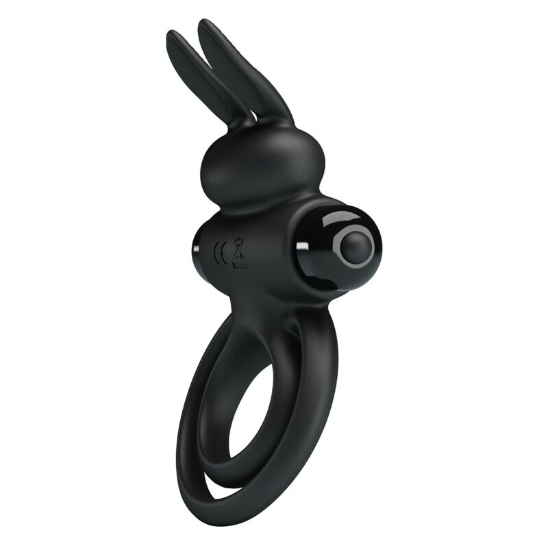 PRETTY LOVE - ANELLO PENE VIBRANTE CON RABBIT NERO
