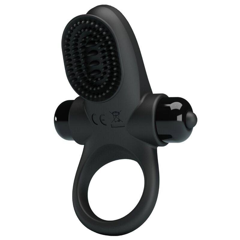 PRETTY LOVE - ANELLO PENE VIBRANTE NERO E STIMOLATORE CLITORIDE