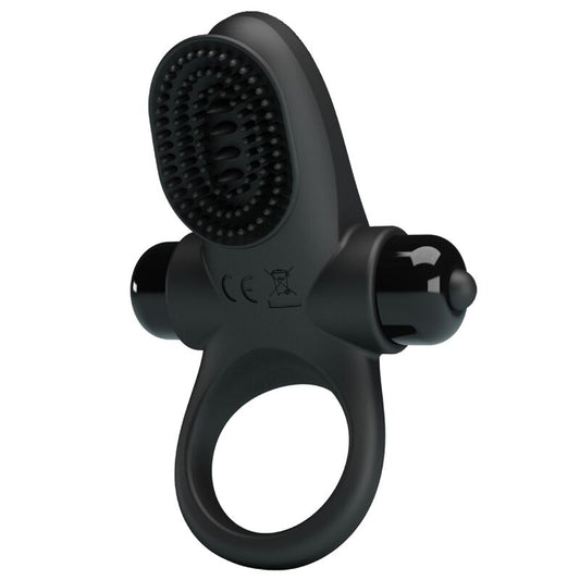 PRETTY LOVE - ANELLO PENE VIBRANTE NERO E STIMOLATORE CLITORIDE